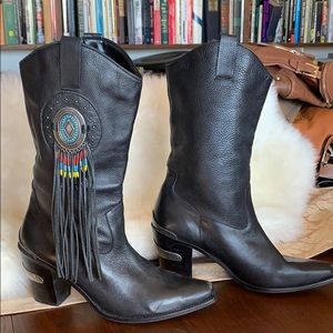 Cowboy Boots with Native American Flair